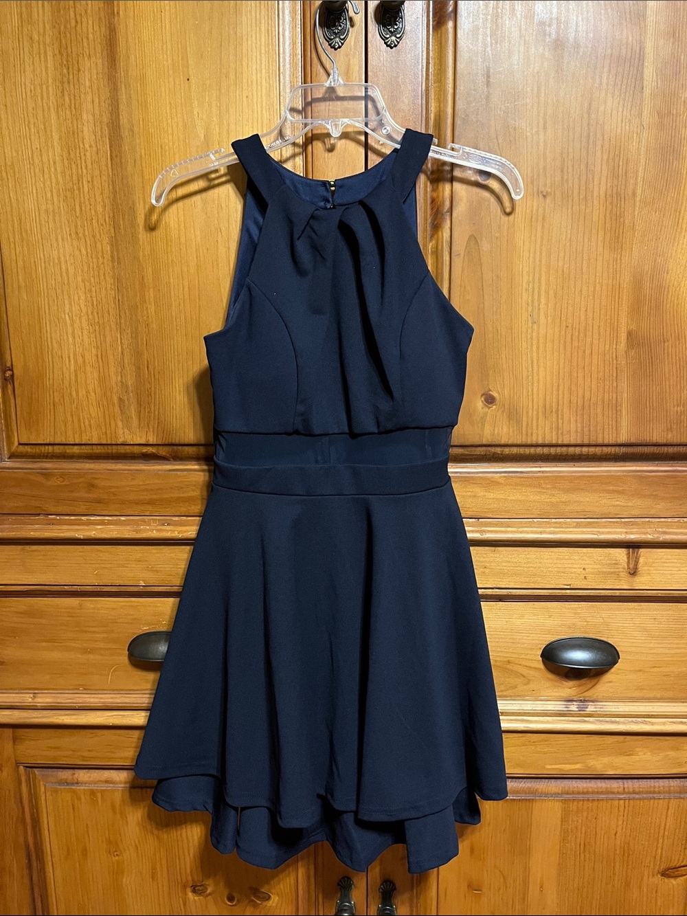 Emerald Sundae Navy Blue Halter Mini Dress
